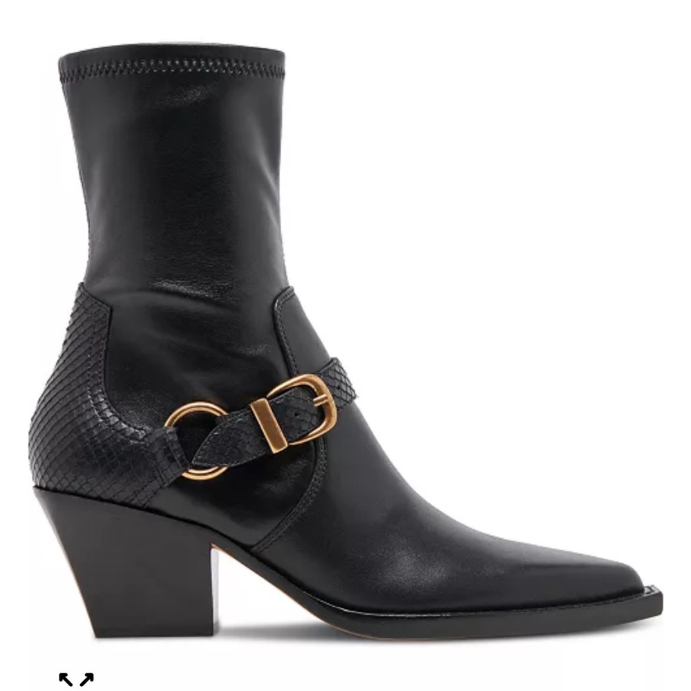 DOLCE VITA Black Leather Ankle Boots